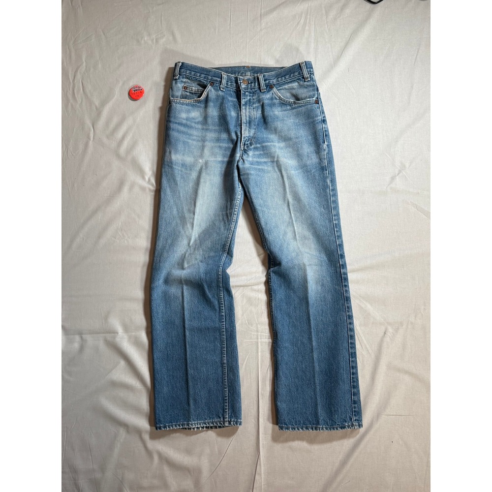 Vintage 70s Levis Jeans Canada Talon 42 Zip Light Wash Straight Leg 33x30